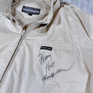 Members Only Jacket Beige Signature Henry Hill Autograph Lightweight Zip Front